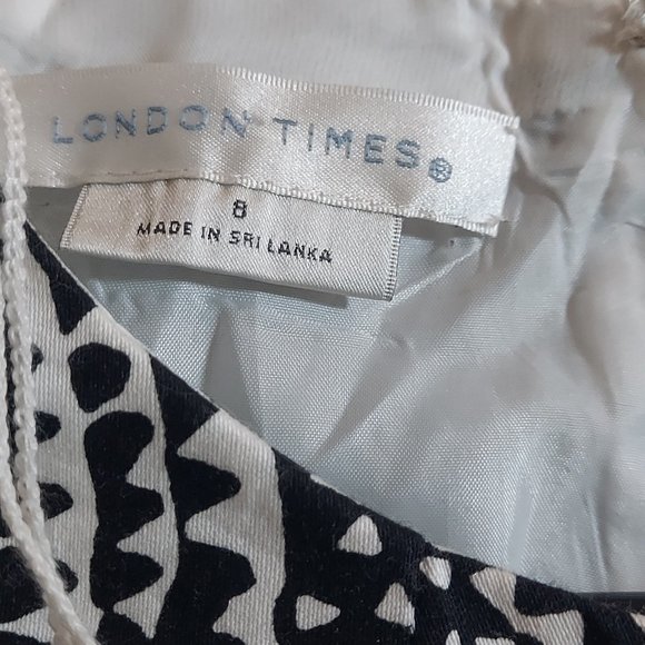 London Times Fit and Flare 50s Inspired Sleeveless Dress, Size 8 - Picture 5 of 7